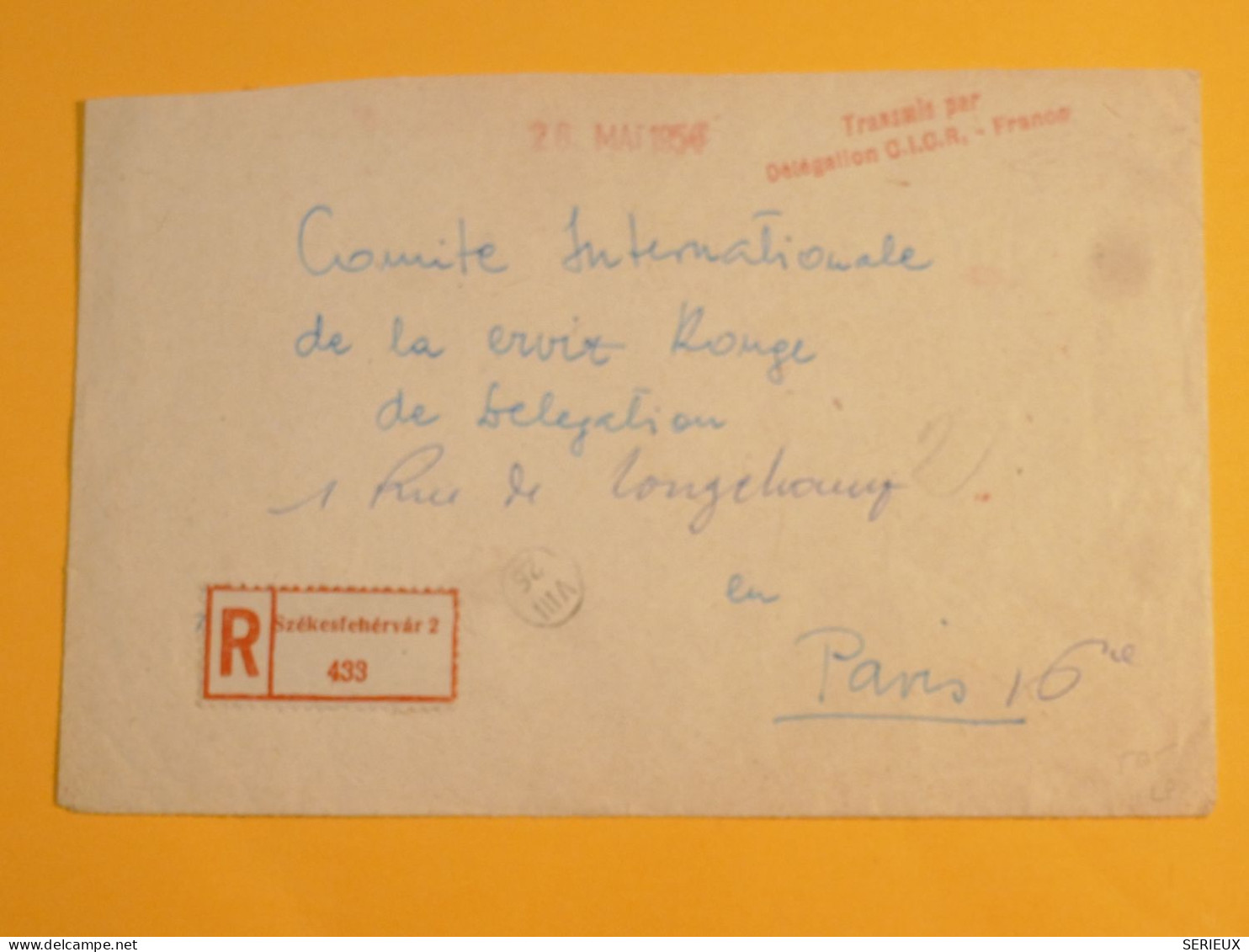 DK 6  HONGRIE   BELLE LETTRE RECO  1954 MARSEILLE A  PARIS  FRANCE     ++AFF INTERESSANT +++ - Lettres & Documents