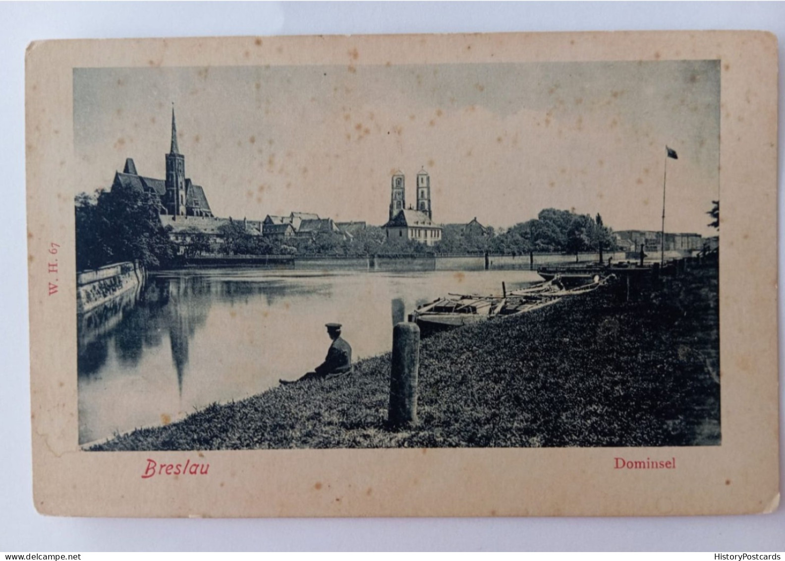 Breslau In Schlesien, Dominsel, Boote, Panorama, 1900 - Schlesien