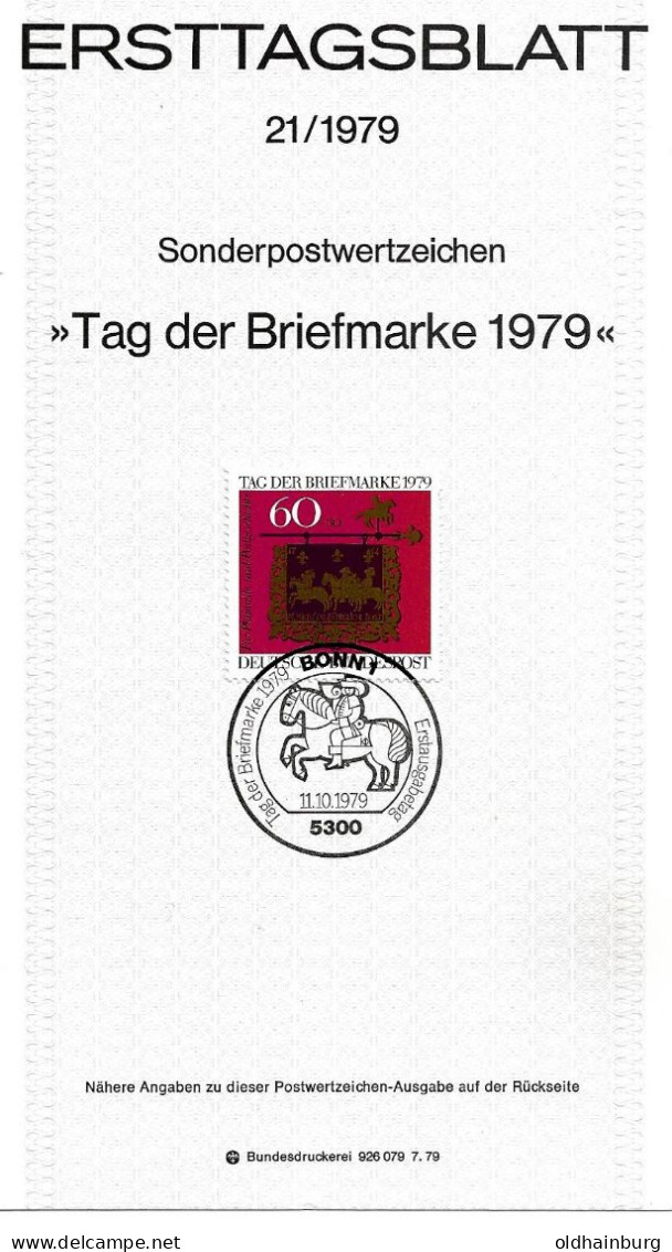 2039x: BRD- ETB 1979, Posthausschild Althein, Saar, Aus 1754- Tag Der Briefmarke - Omslagen