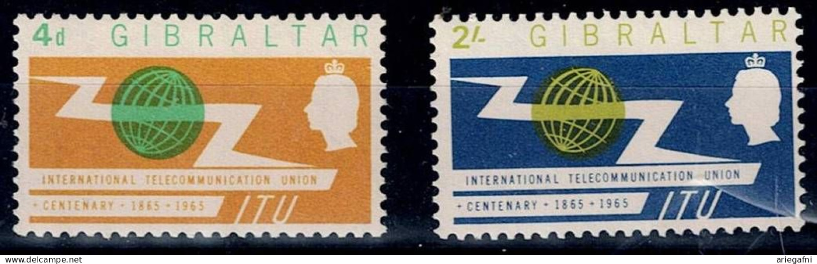 GIBLARTAR 1965 100 YEARS OF INTERNATIONAL TELEVISION UNION MI No 169-70 MNH VF!! - Gibraltar