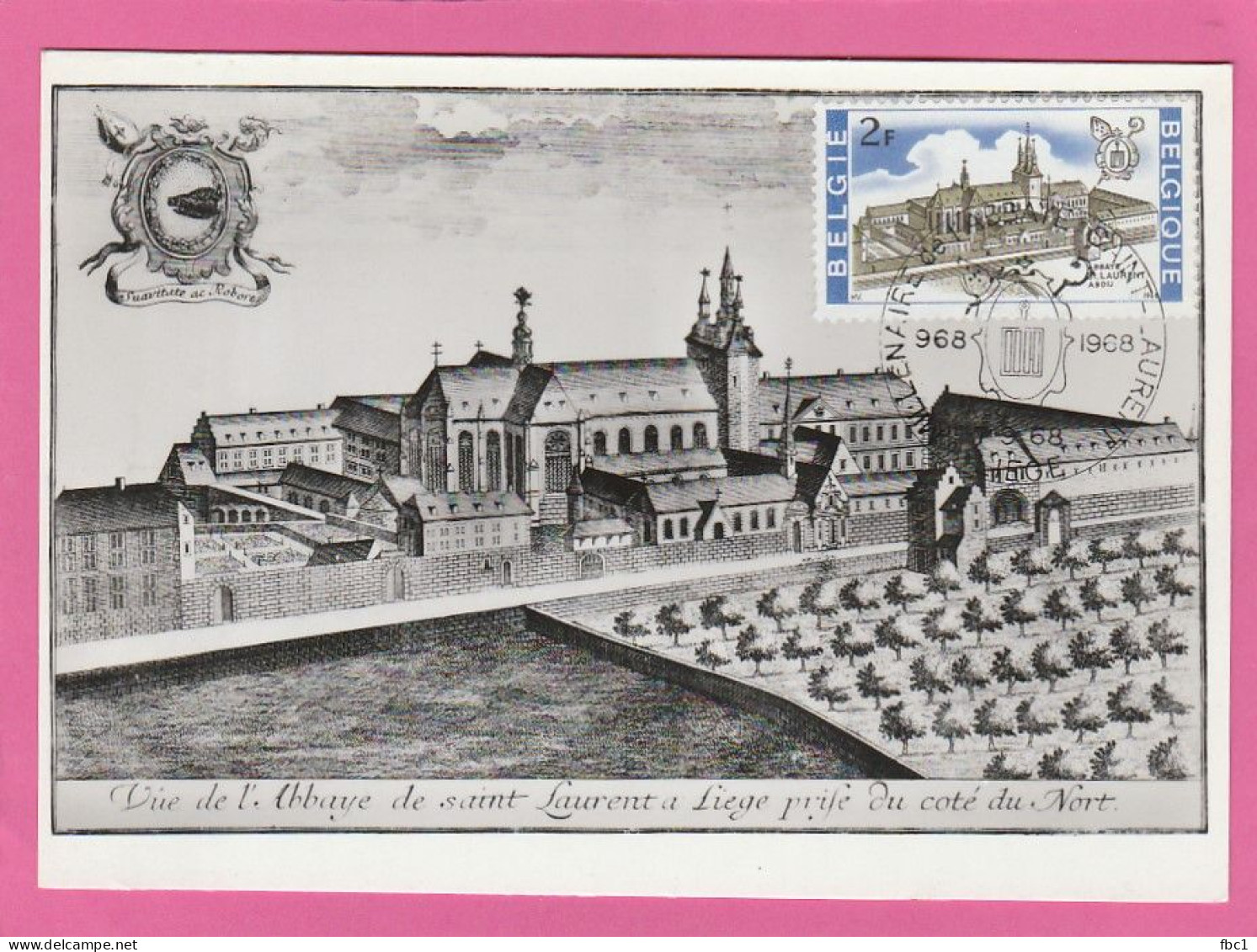 Carte Maximum - Belgique - 1968 - Abbaye Saint Laurent (N°1466) - 1961-1970