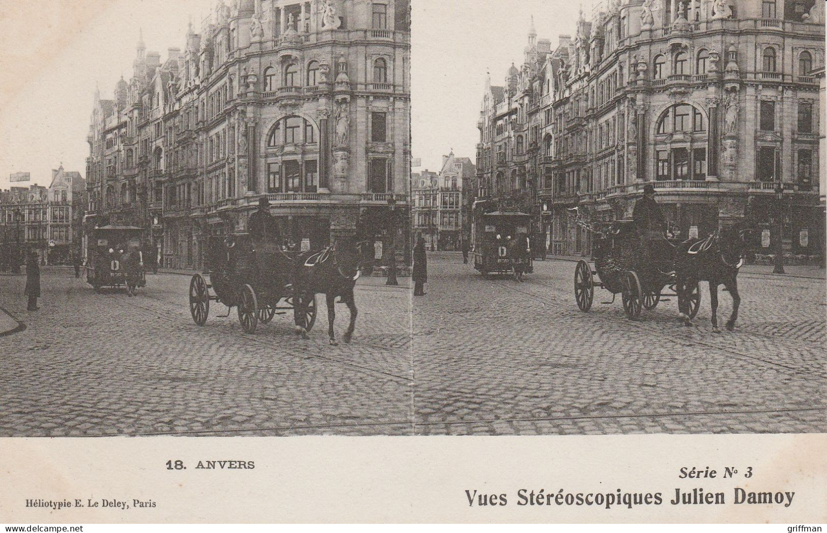 CARTE STEREOSCOPIQUE BELGIQUE ANVERS JULIEN DAMOY TBE - Stereoscopische Kaarten