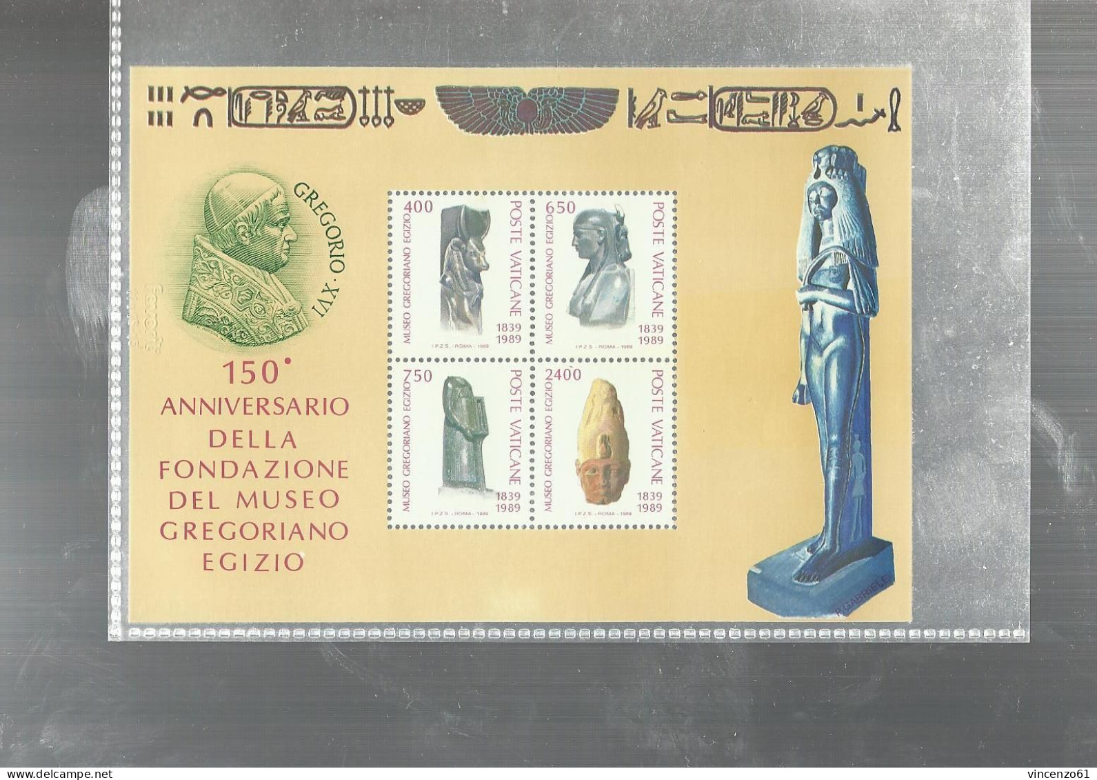 Città Del Vaticano  1989 150° Anniversario Museo Gregoriano Egizio Faraone - Musées