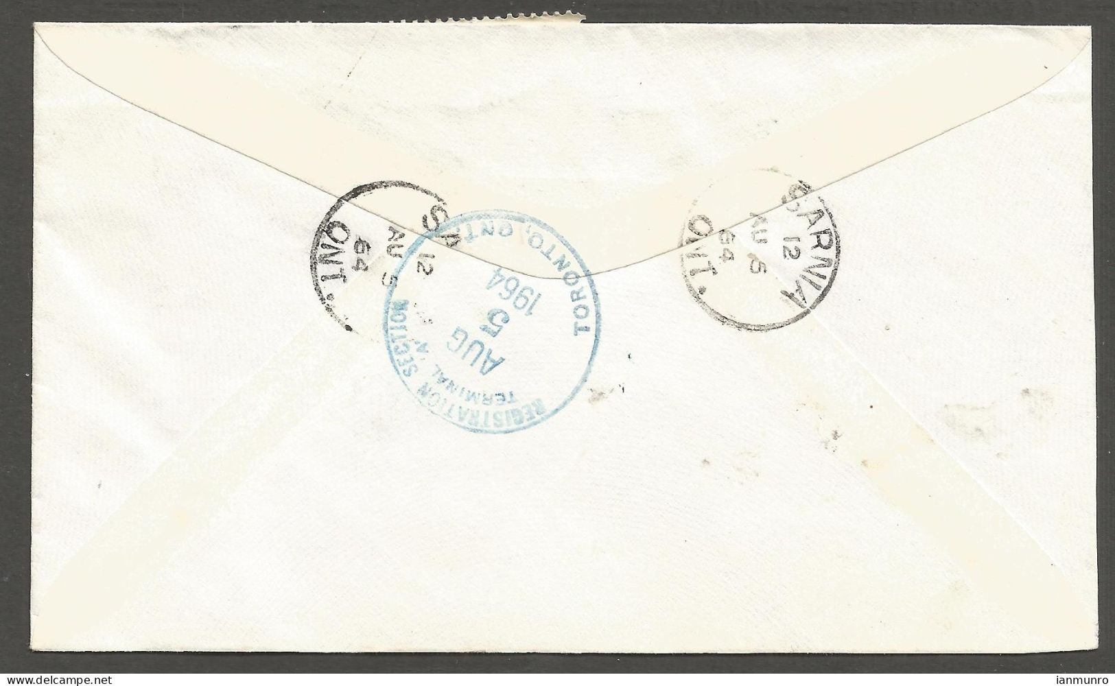 1964 Registered Cover 40c Chemical/Geese CDS Sarnia To Toronto Ontario - Storia Postale