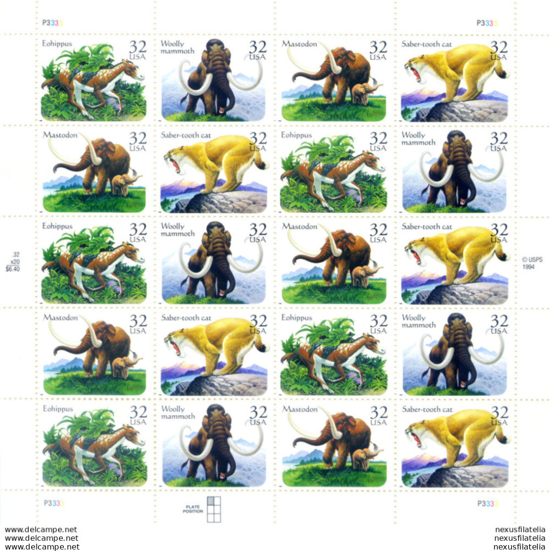 Fauna. Animali Preistorici 1996. - Blocks & Sheetlets
