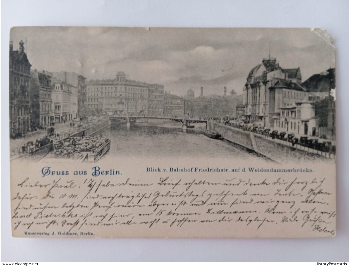 Berlin, Blick V. Bahnhof Friedrichstr. Auf Weidendammbrücke, 1900 - Mitte