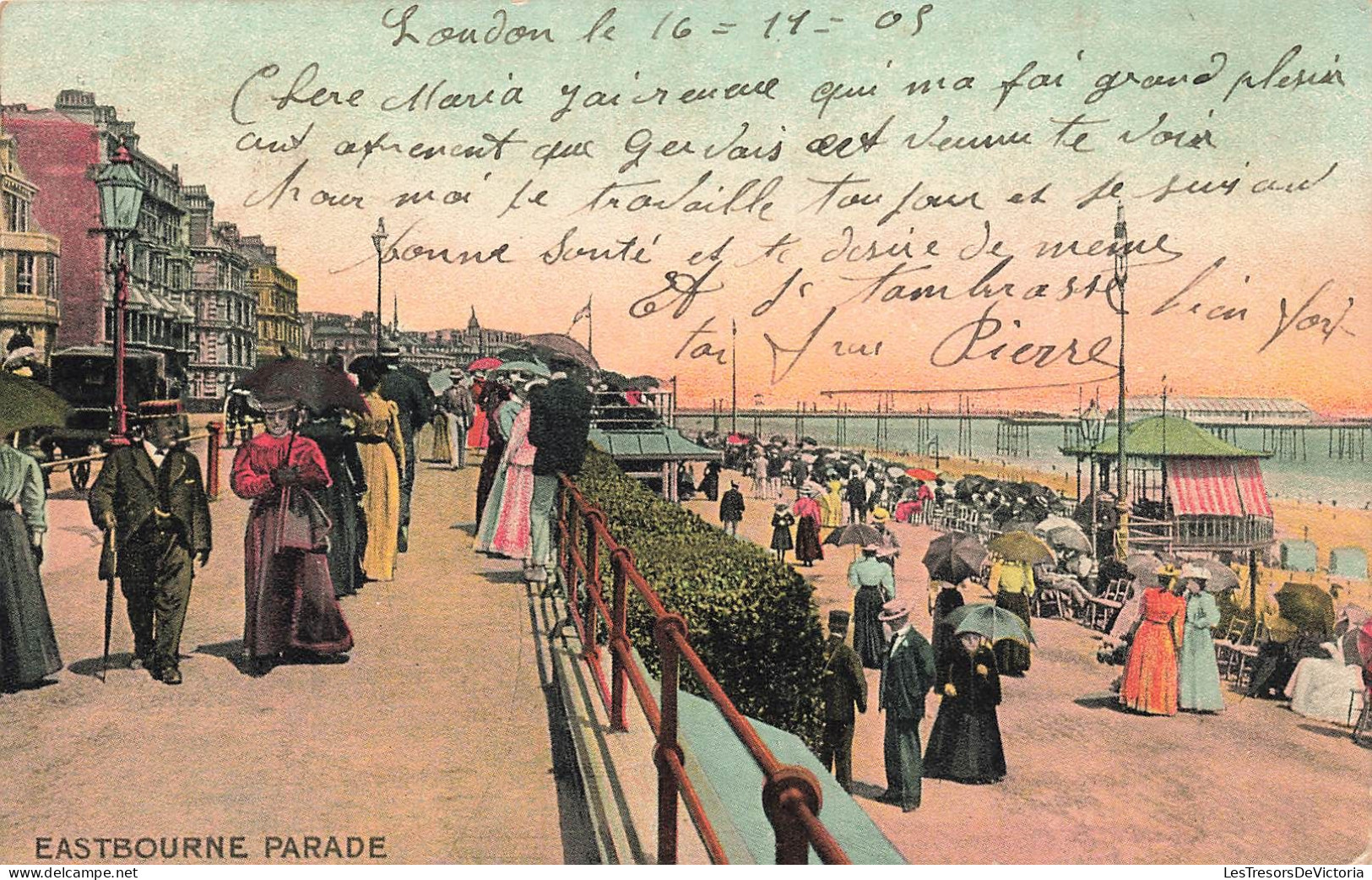 ROYAUME-UNI - Angleterre - Eastbourne Parade - Animé - Colorisé - Carte Postale Ancienne - Eastbourne