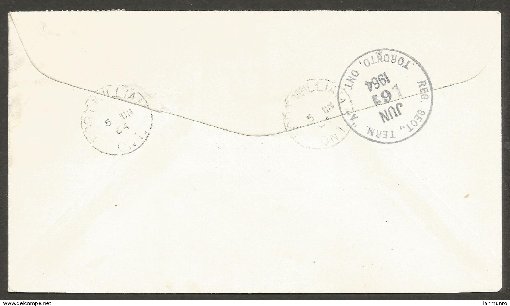 1964 Registered Cover 40c Paper CDS Fort William To Toronto Ontario - Histoire Postale