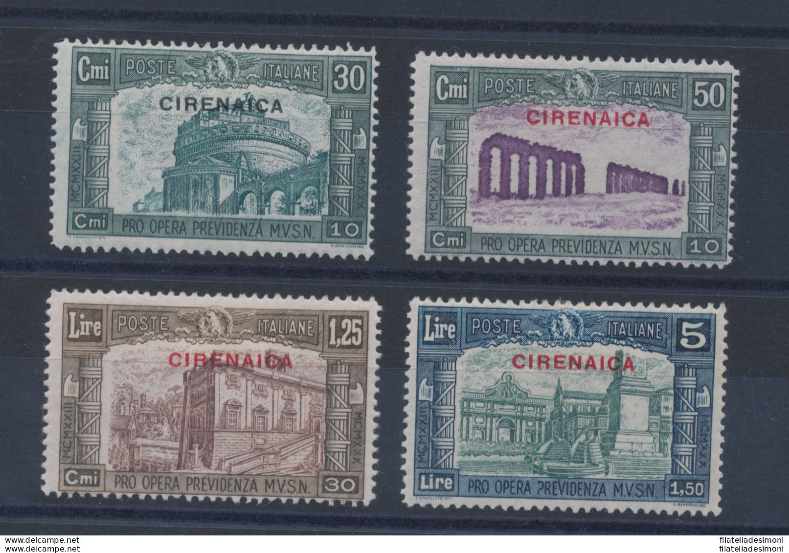 1930 Cirenaica, N° 68/71 , Milizia III , 4 Valori , MLH* - Cirenaica