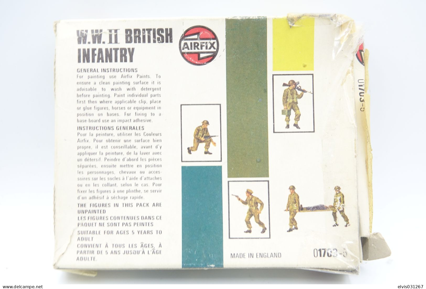 Airfix WW2 BRITISH INFANTRY , Scale HO/OO, Vintage 42pc - Small Figures