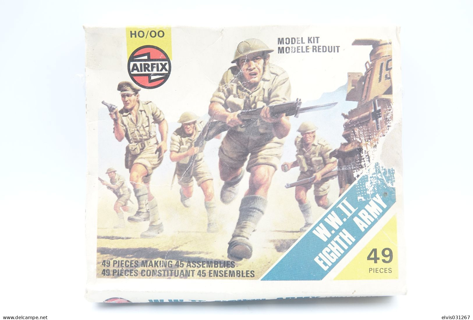 Airfix WW2 EIGHTH ARMY , Scale HO/OO, Vintage 47pc - Figuren