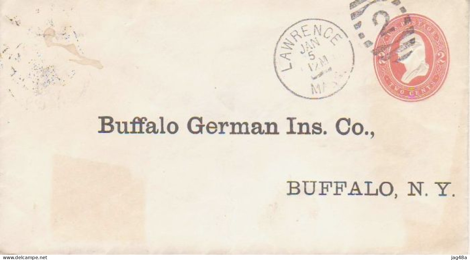 UNITED-STATES. 1896/Lawrence, Advert.PS Envelope/dupex-cancel. - 1941-60