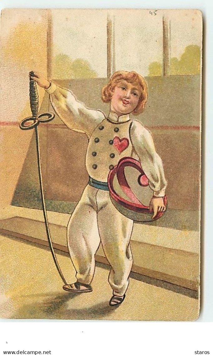 Enfant En Tenue D'escrime - Fencing