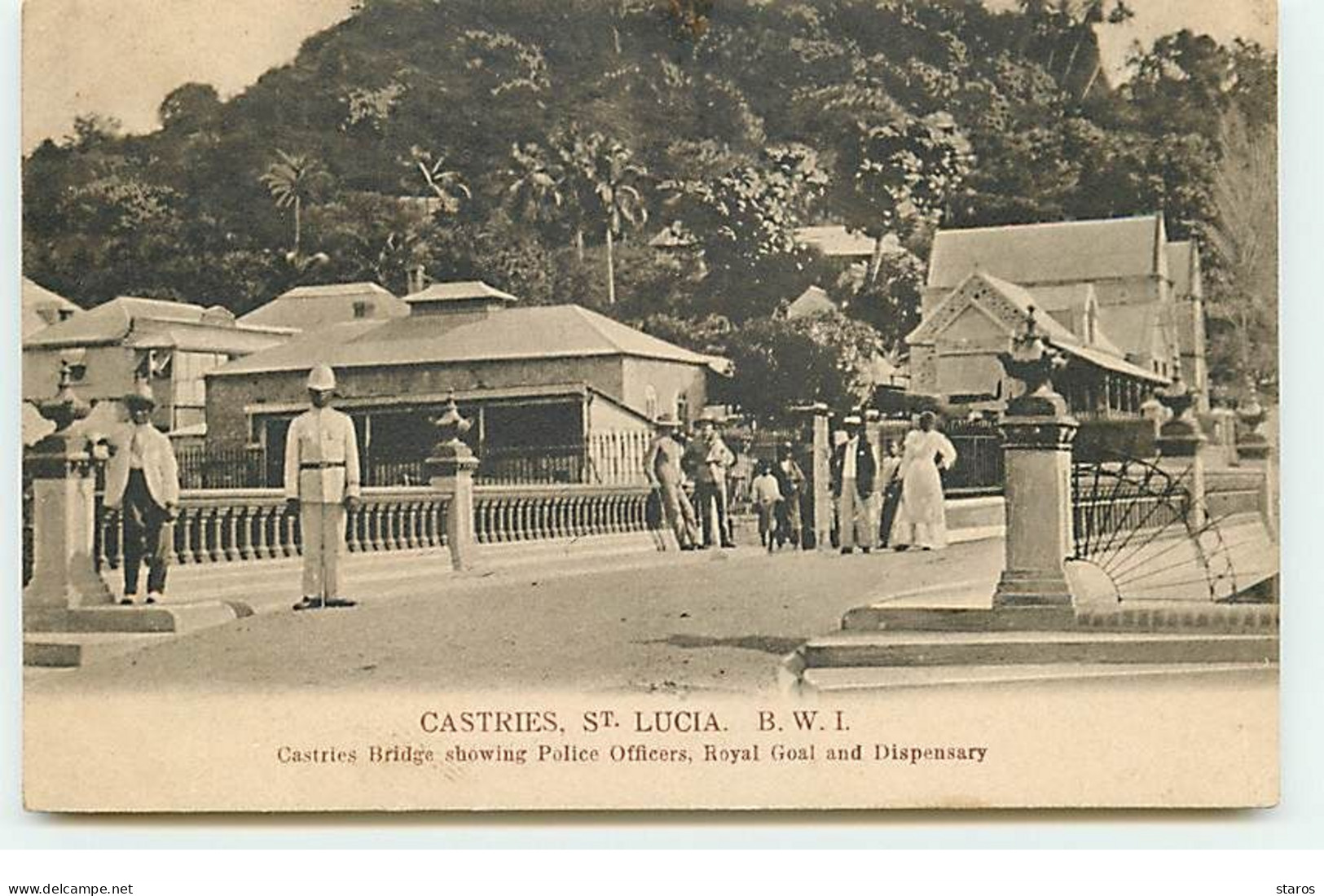 SAINTE-LUCIE - Castries - Castries Bridge Showing Police Officers - Royal Goal And Dispensary - Sainte-Lucie