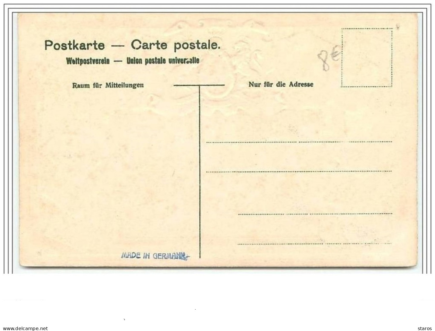 Carte Gaufrée - Timbres Allemands - Briefmarken (Abbildungen)