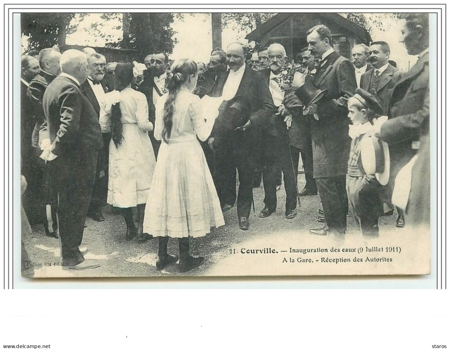 COURVILLE - Inauguration Des Eaux (9 Juillet 1911) - A La Gare - Réception Des Autorités - Courville
