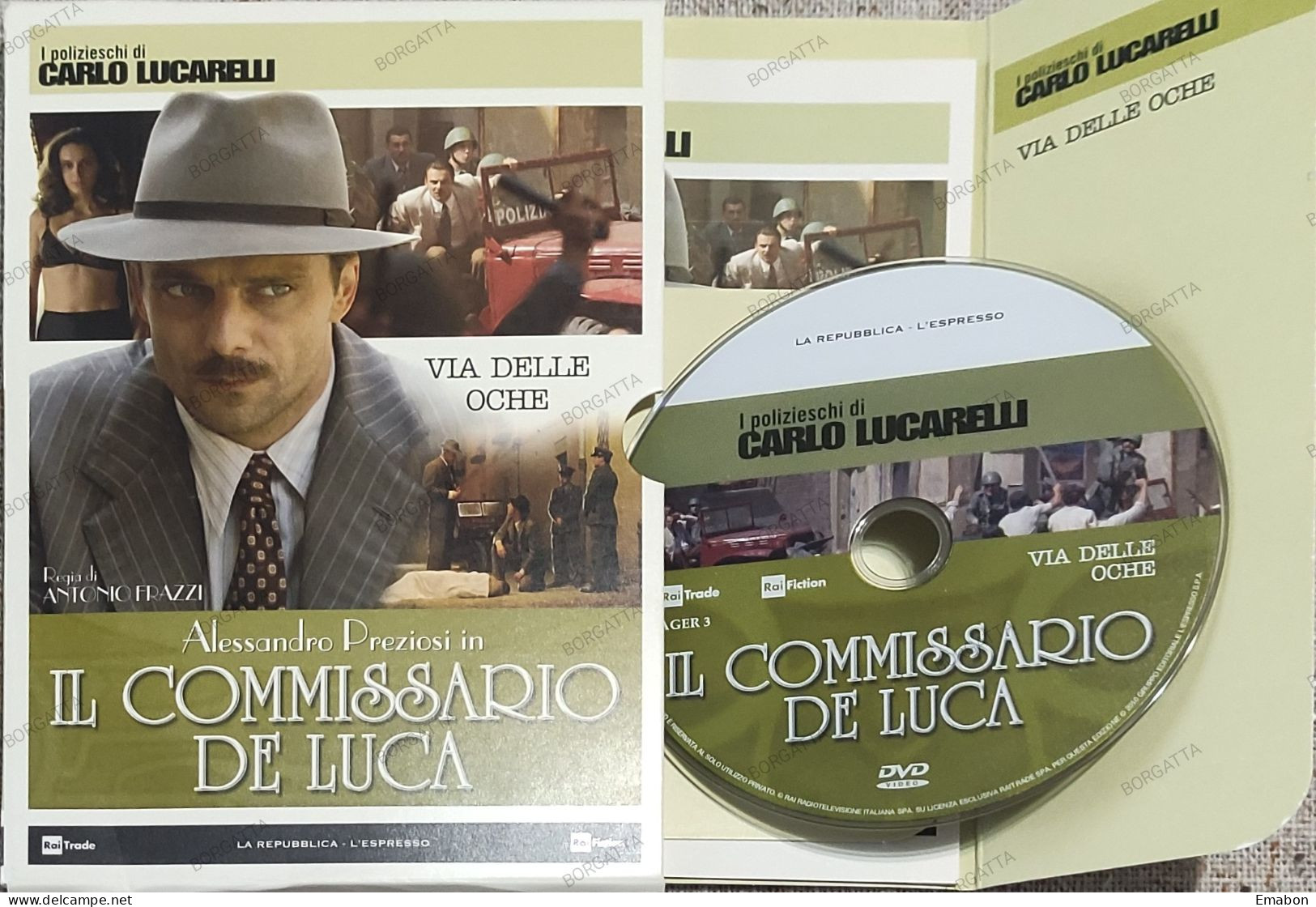 BORGATTA - POLICE -  Dvd " IL COMMISSARIO DE LUCA  VIA DELLE OCHE " ALESSANDRO PREZIOSI -  PAL 2- Usato In Buono Stato - Politie & Thriller