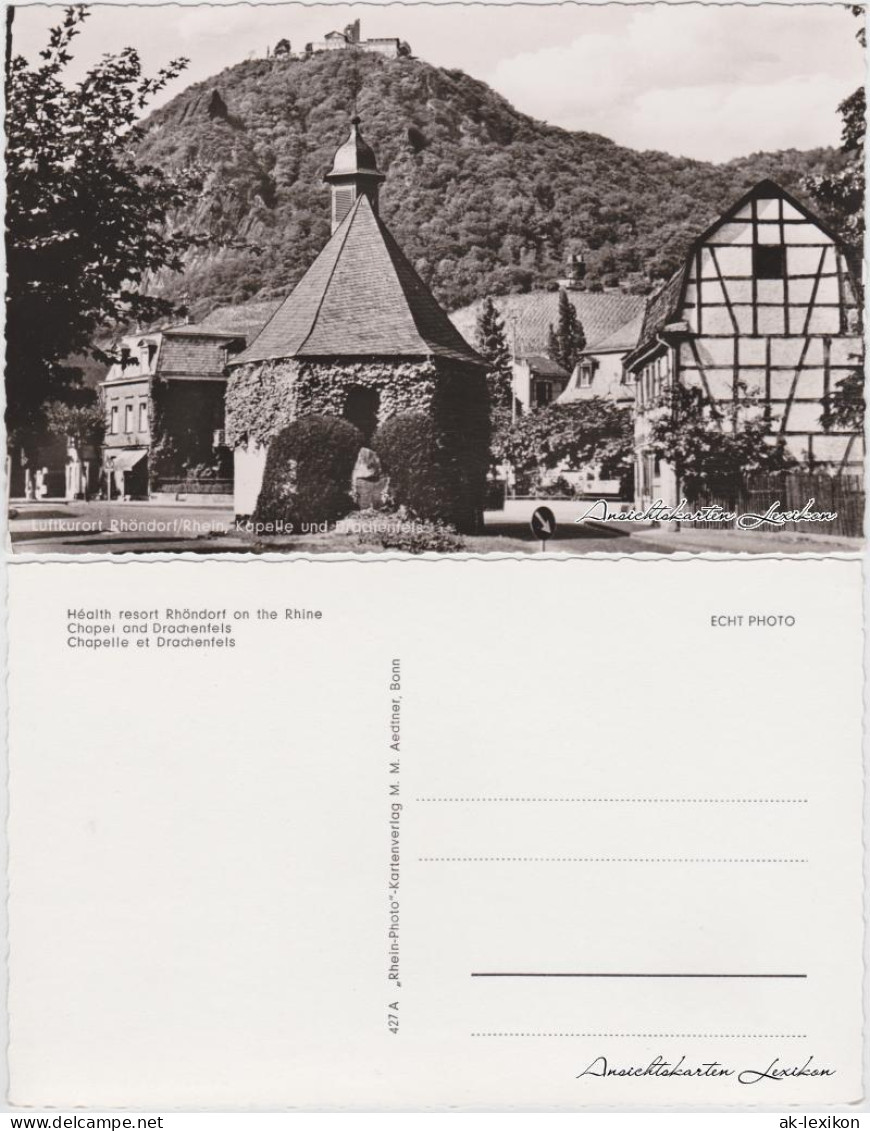 Rhöndorf-Bad Honnef Straßenpartie, Kapelle Und Drachenfels 1969  - Bad Honnef