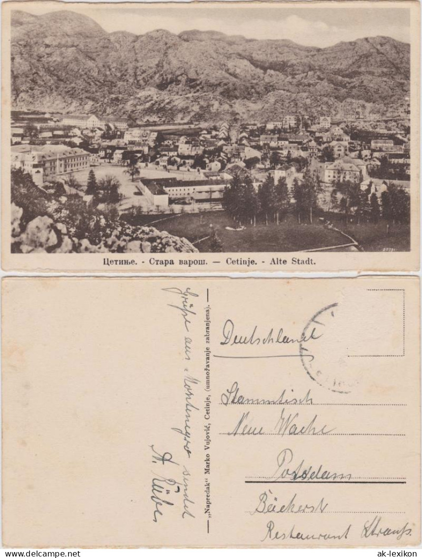 Postcard Cetinje Alte Stadt 1936  - Montenegro