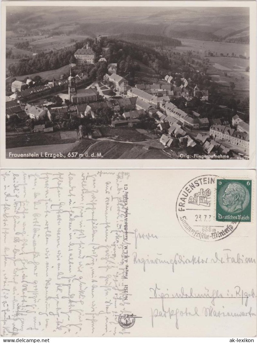 Ansichtskarte Frauenstein (Erzgebirge) Luftbild 1934  - Frauenstein (Erzgeb.)