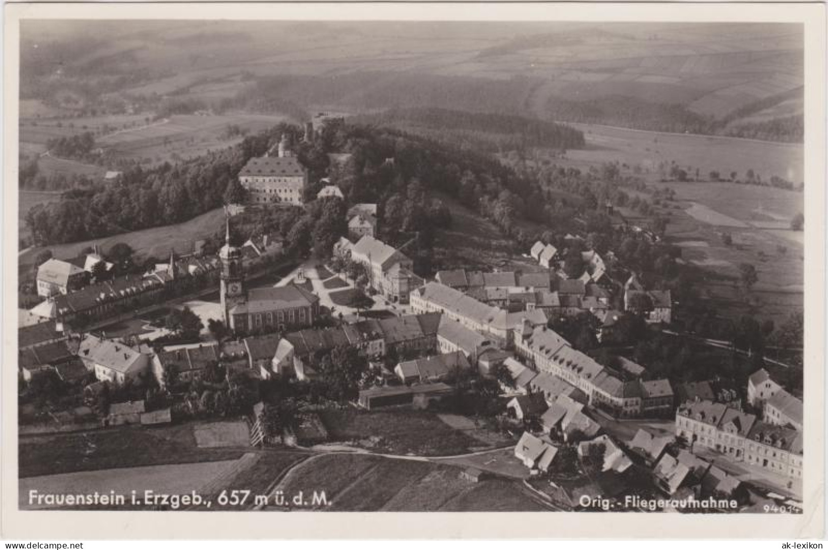 Ansichtskarte Frauenstein (Erzgebirge) Luftbild 1934  - Frauenstein (Erzgeb.)