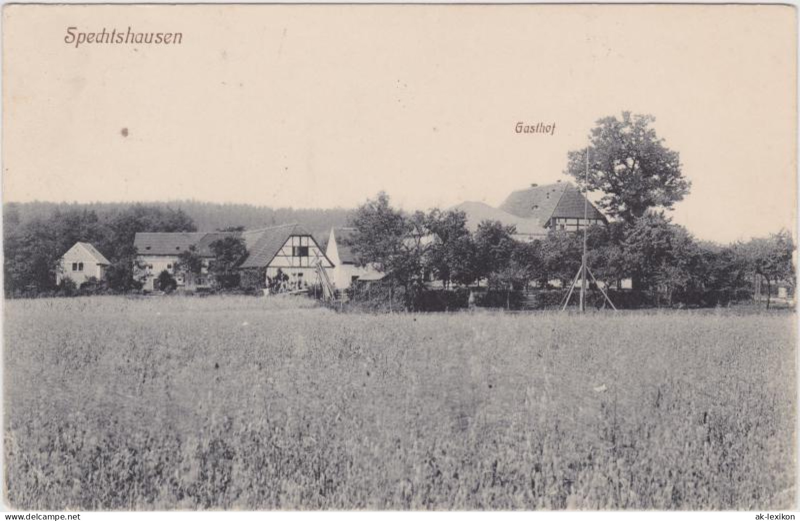 Ansichtskarte Spechtshausen-Tharandt Stadt Und Gasthaus 1918  - Tharandt