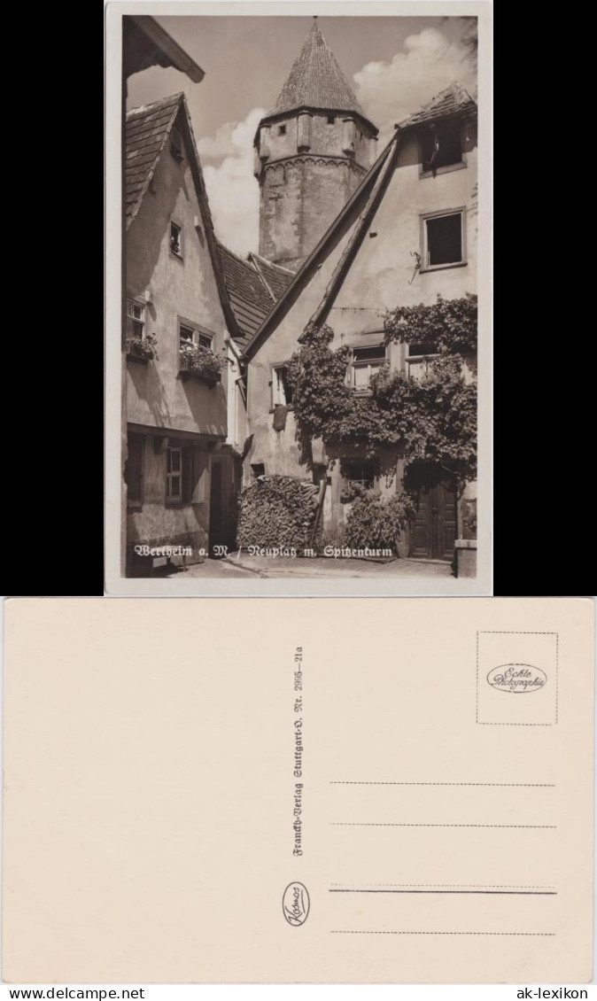 Ansichtskarte Wertheim Neuplatz Mit Spitzenturm 1934  - Wertheim