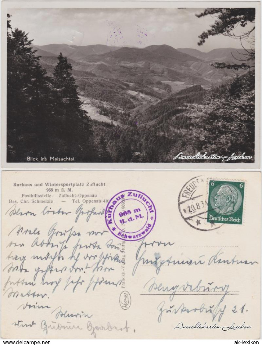 Ansichtskarte Oppenau Blick In's Maisachtal 1934 - Oppenau
