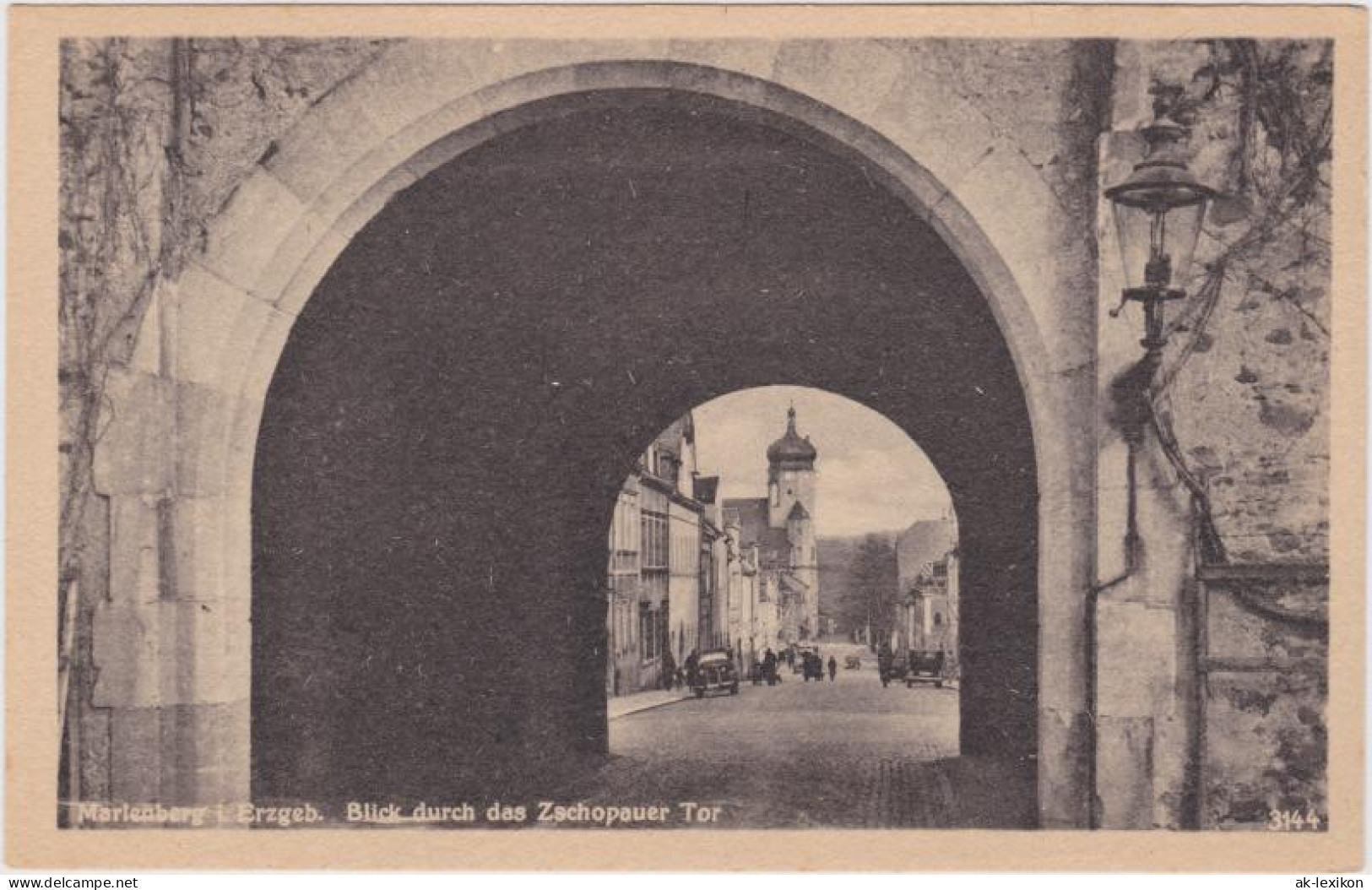 Ansichtskarte Marienberg Im Erzgebirge Blick Durch Das Zschopauer Tor 1949 - Marienberg