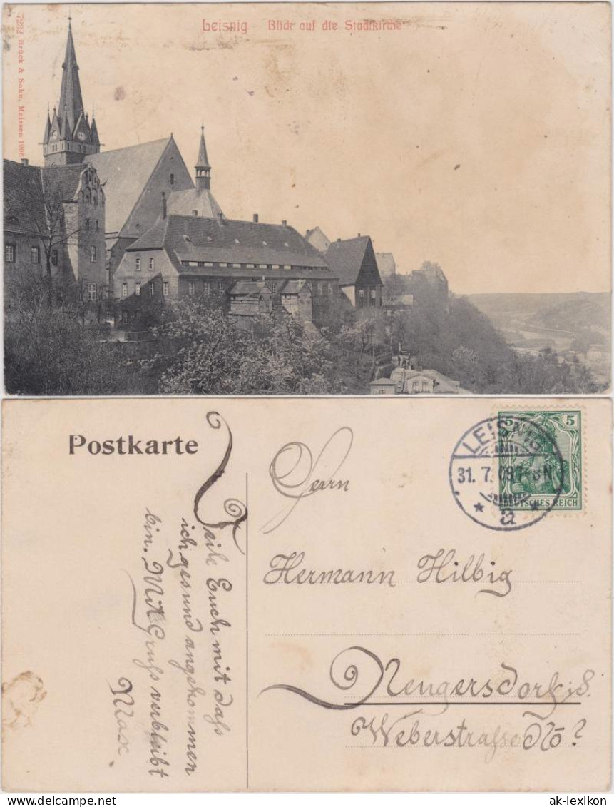 Ansichtskarte Leisnig Blick Auf Die Stadtkirche 1906 - Leisnig