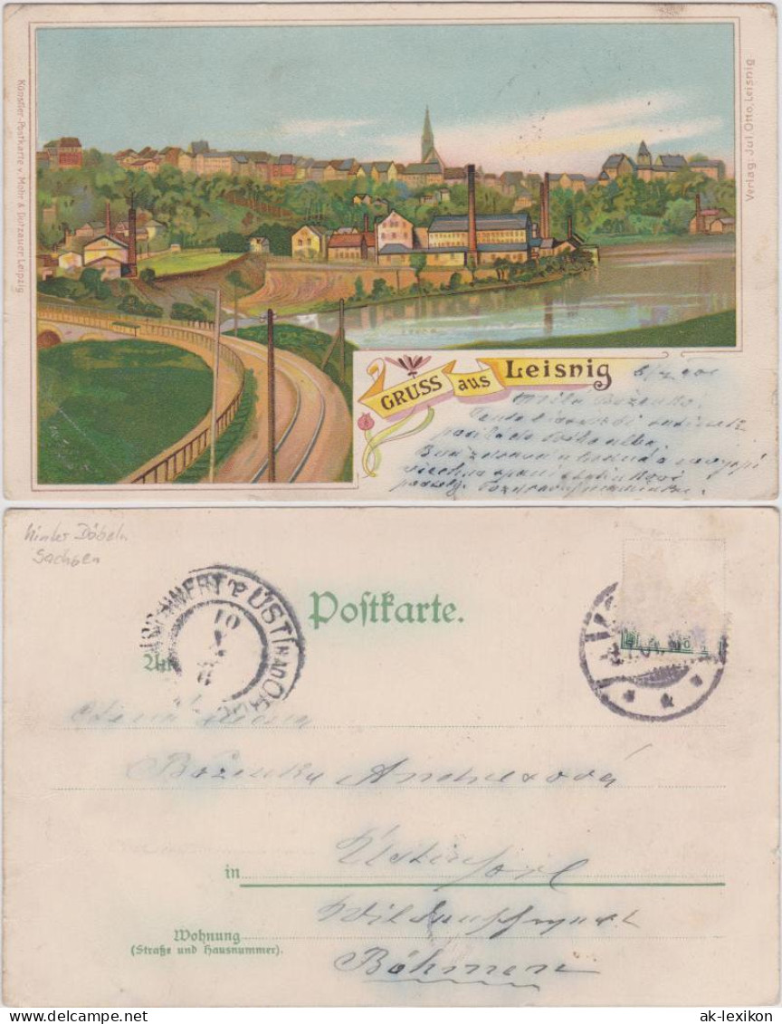 Ansichtskarte Leisnig Panorama (Künstlerkarte) 1905 - Leisnig