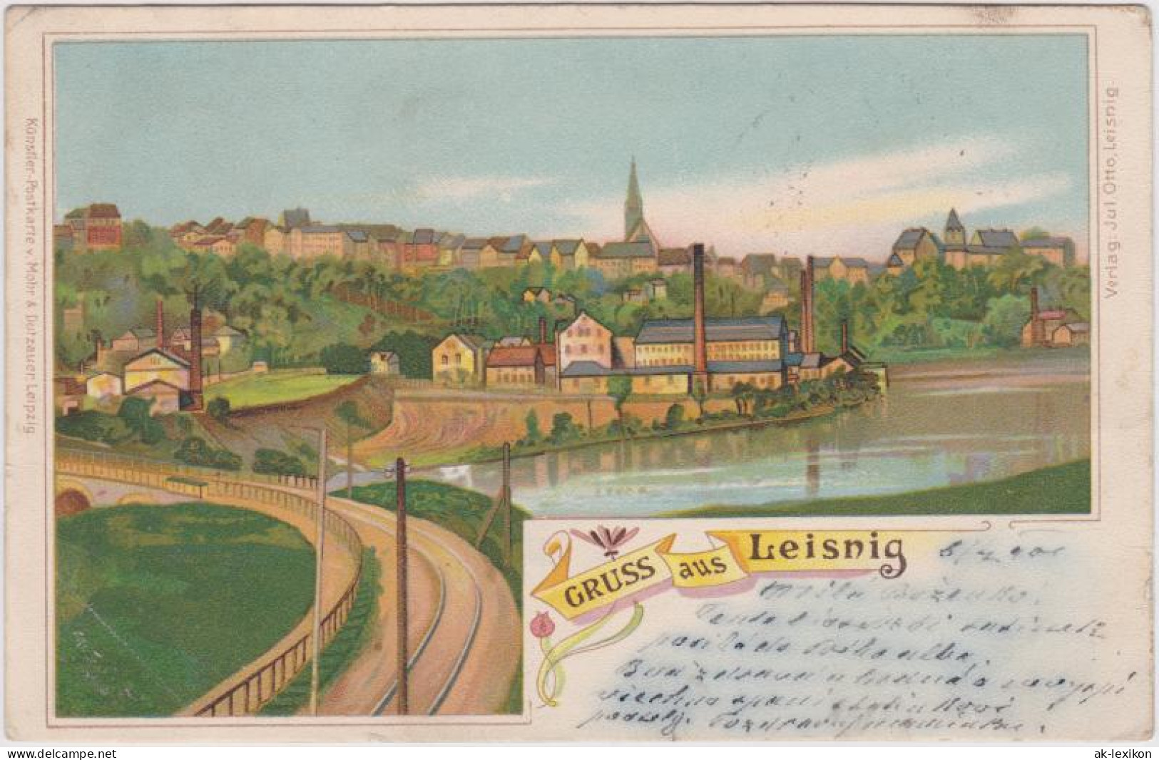 Ansichtskarte Leisnig Panorama (Künstlerkarte) 1905 - Leisnig