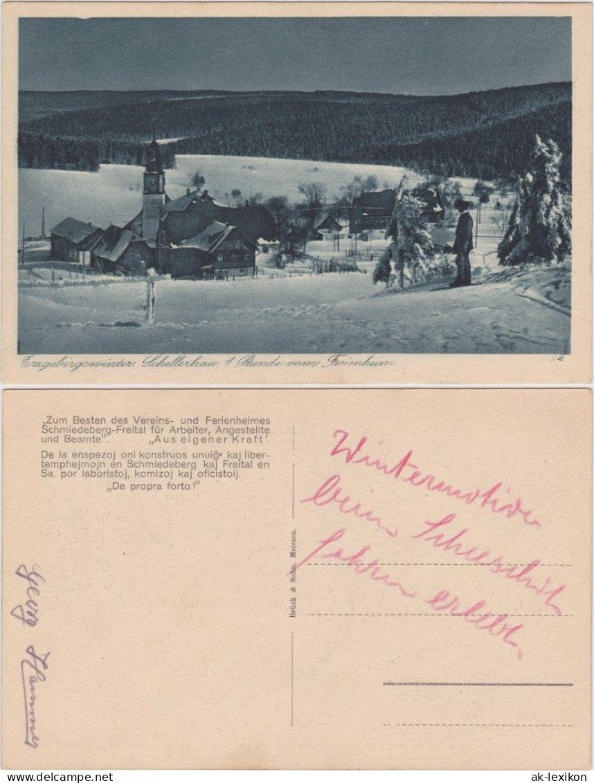 Schellerhau-Altenberg (Erzgebirge) Stadt, Skifahrer - Winter 1931  - Schellerhau