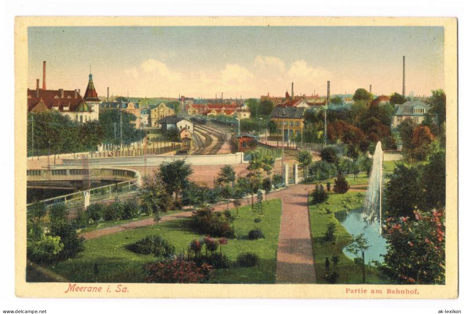 Ansichtskarte Meerane Partie Am Bahnhof 1930  - Meerane