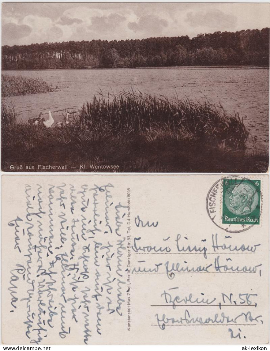 Ansichtskarte Fischerwall-Gransee Fischerwall - Kl. Wentowsee 1940 - Gransee