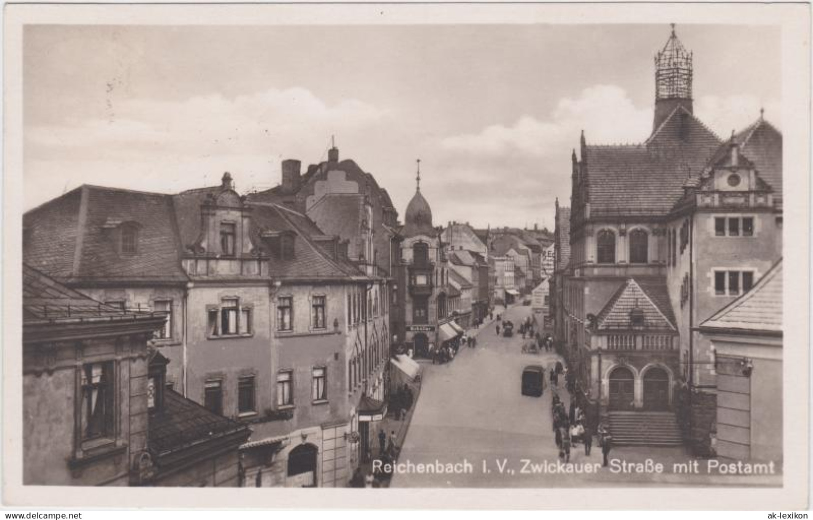 Ansichtskarte Reichenbach (Vogtland) Zwickauer Straße Mit Postamt 1951 - Reichenbach I. Vogtl.