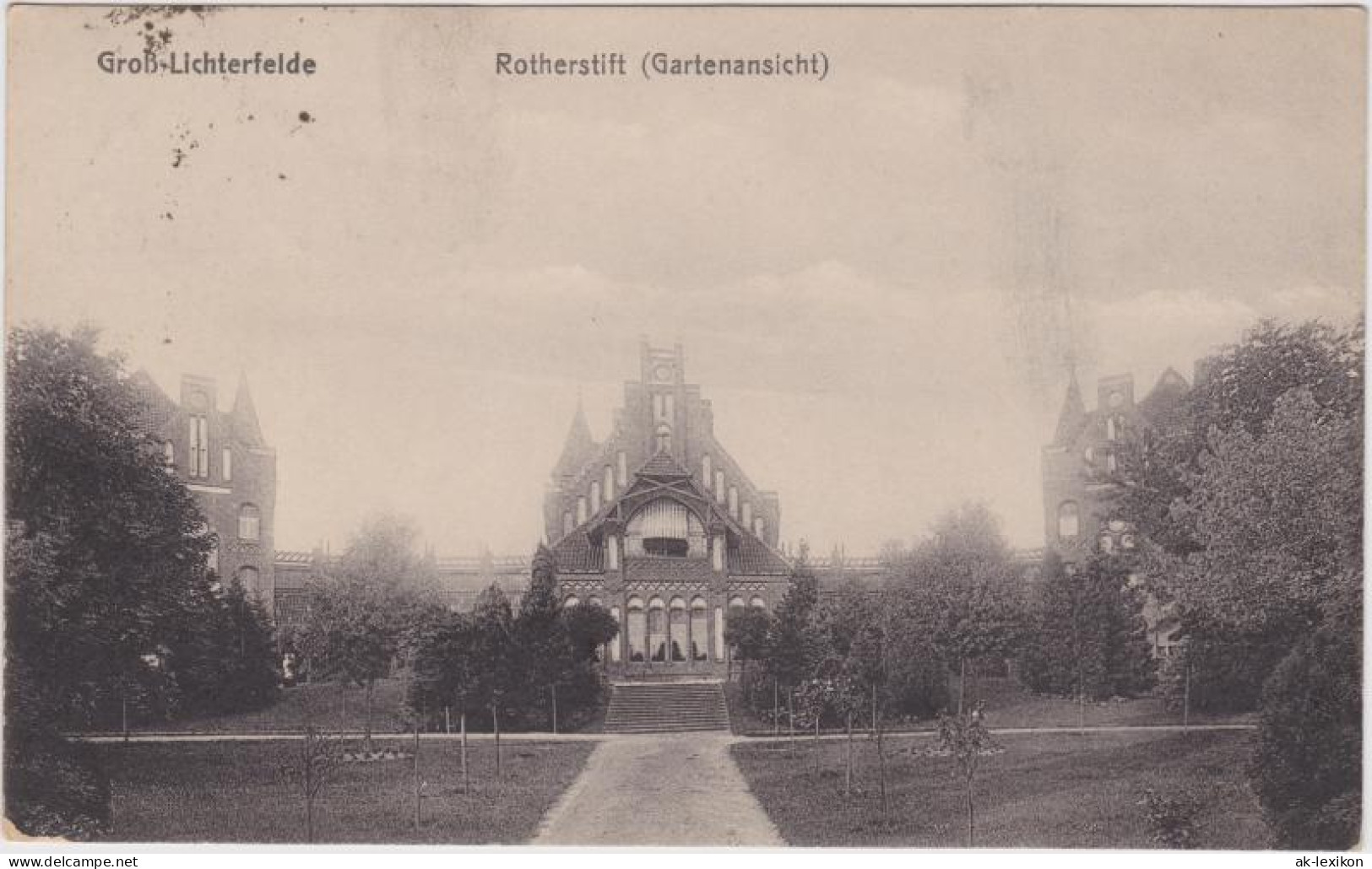 Ansichtskarte Lichterfelde-Berlin Rotherstift - Gartenansicht 1919  - Lichterfelde