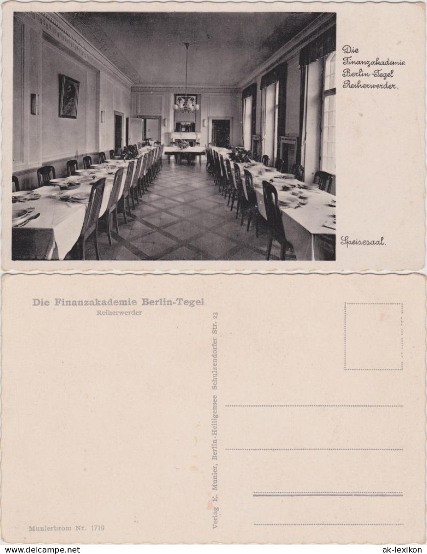 Ansichtskarte Tegel-Berlin Finanzakademie Reiherwerder - Speisesaal 1936  - Tegel