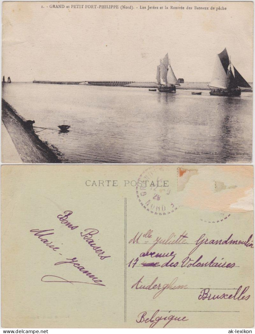 CPA Gravelines Grevelingen Port/Hafeneinfahrt - Schiffe 1922  - Gravelines