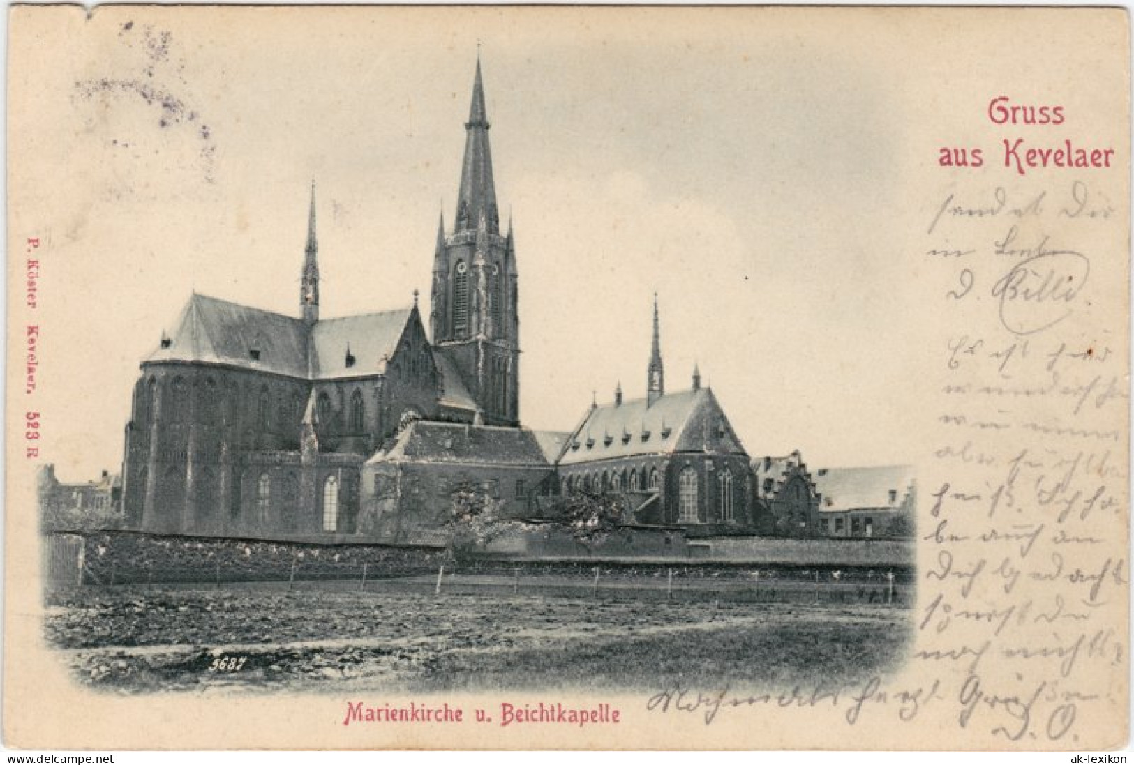 Kevelaer Partie An Der Marienkirche (Reliefkarte) 1899 Prägekarte - Kevelaer