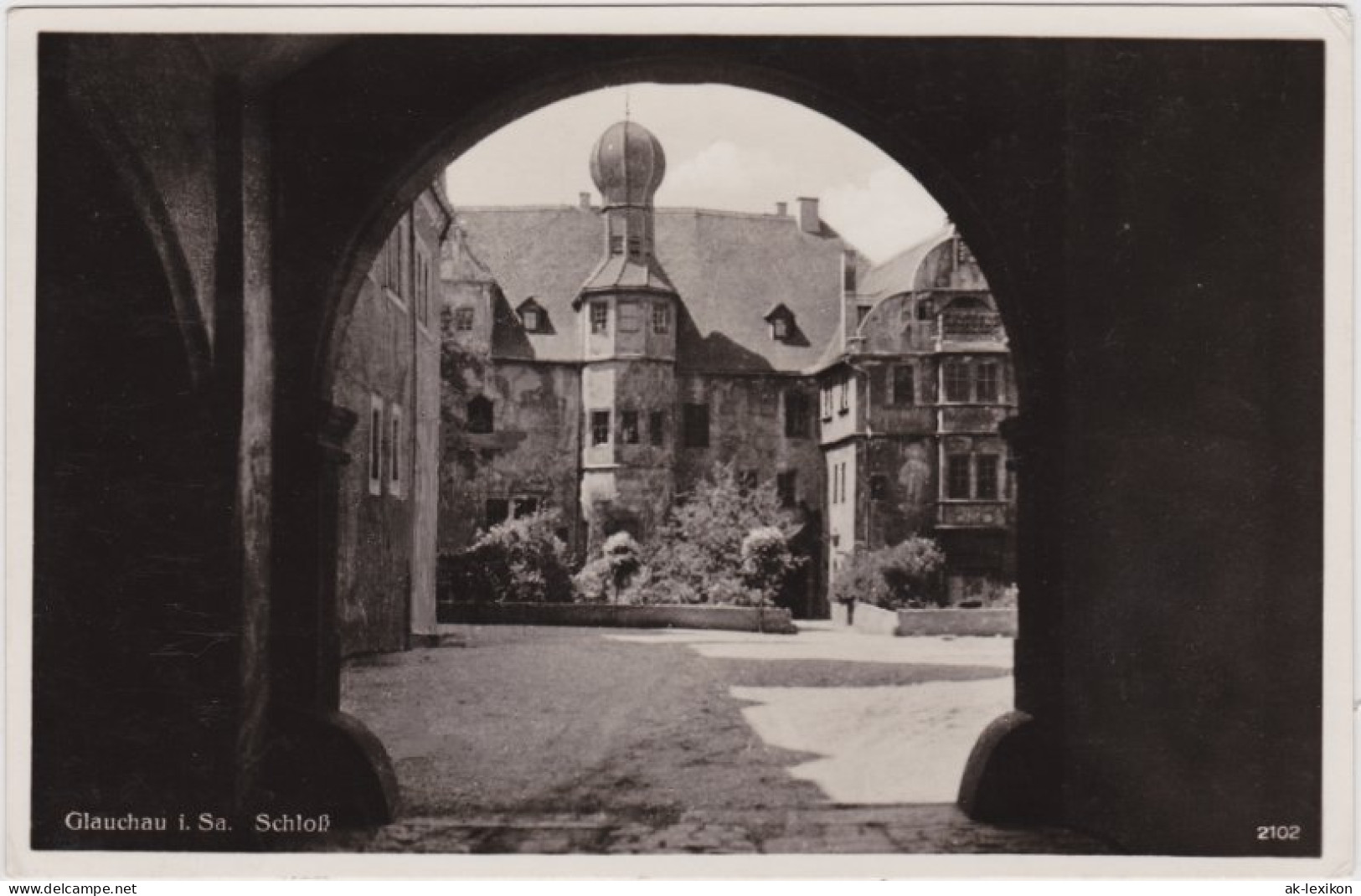 Ansichtskarte Glauchau Schloss Innenhof 1937 - Glauchau