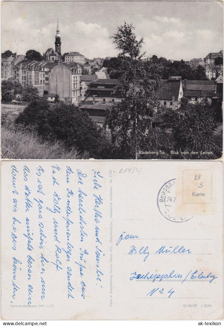 Ansichtskarte Radeberg Blick Auf Die Stadt Mit Wohnhäusern Und Kirche 1961 - Radeberg