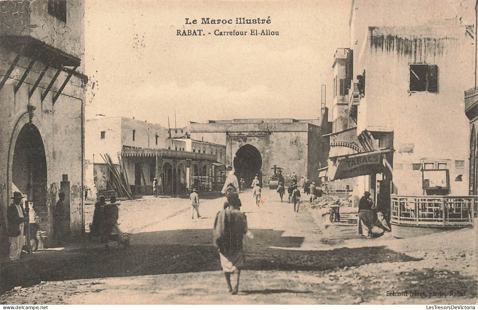 MAROC - Le Maroc Illustré - Rabat - Vue Générale Du Carrefour El Allou - Animé - Carte Postale Ancienne - Rabat