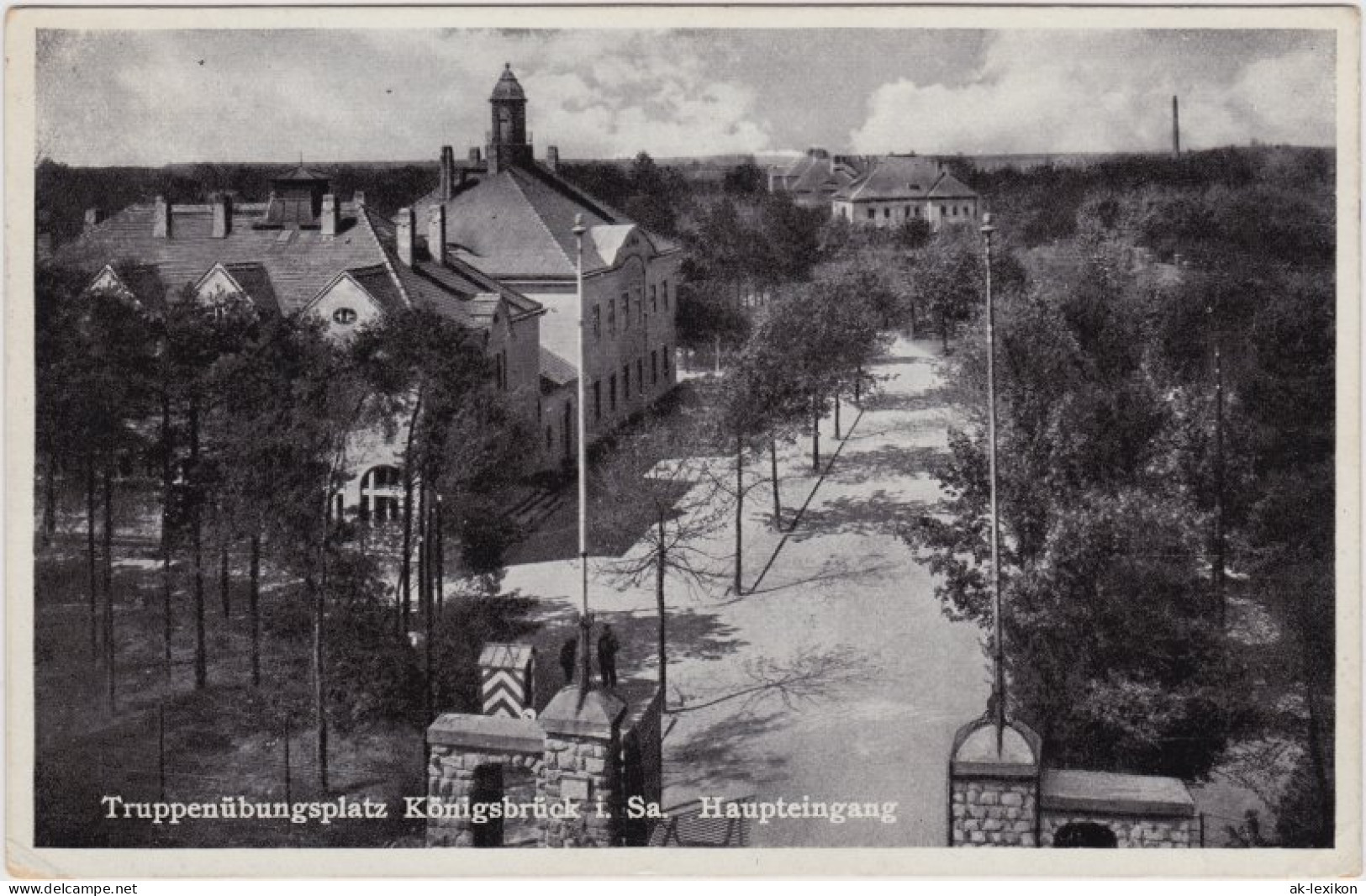 Ansichtskarte Königsbrück Kinspork Haupteingang Truppenübungsplatz 1939 - Königsbrück