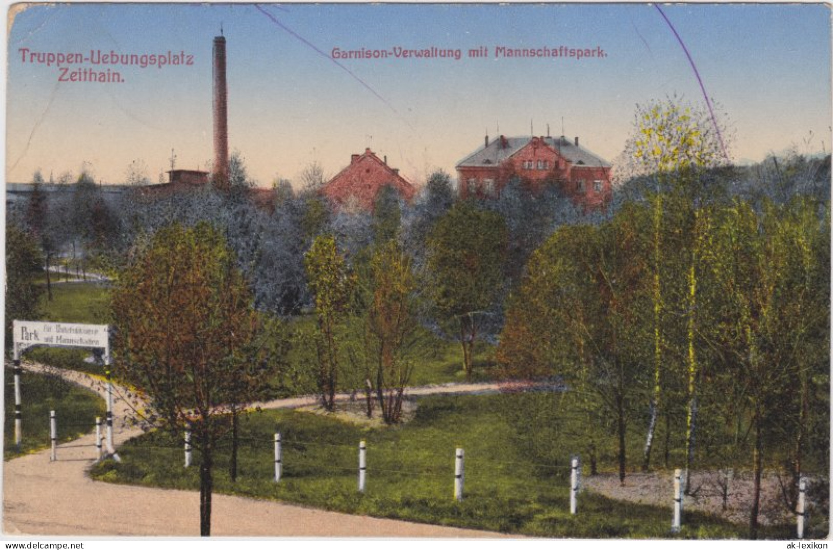 Zeithain Truppen-Übungsplatz - Garnison-Verwaltung Mit Mannschaftspark 1918 - Zeithain