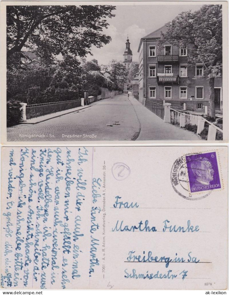 Ansichtskarte Königsbrück Kinspork Dresdner Strasse 1942  - Koenigsbrueck