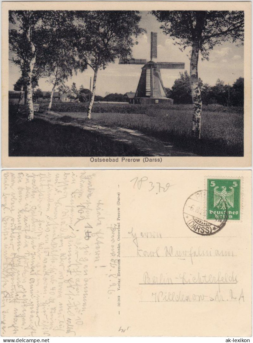 Ansichtskarte Prerow Windmühle 1926  - Seebad Prerow