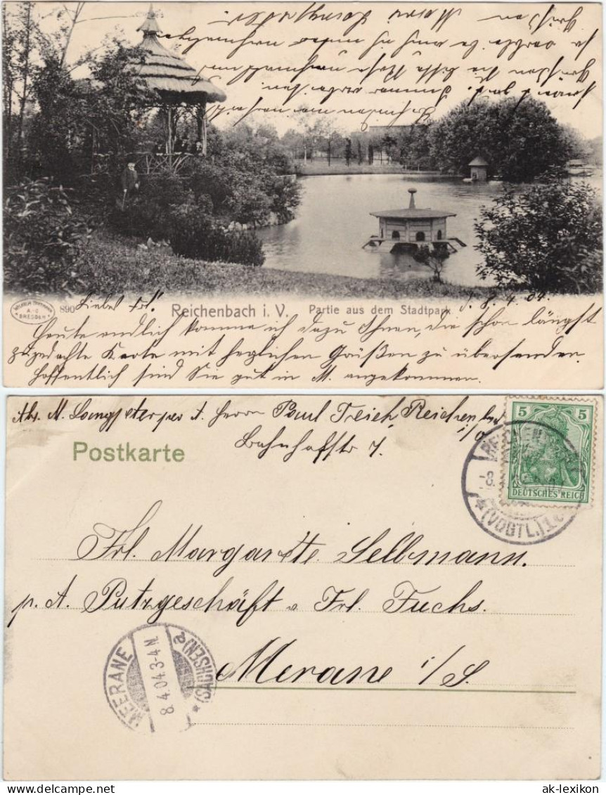 Ansichtskarte Reichenbach (Vogtland) Partie Aus Dem Stadtpark - Pavillon 1903  - Reichenbach I. Vogtl.
