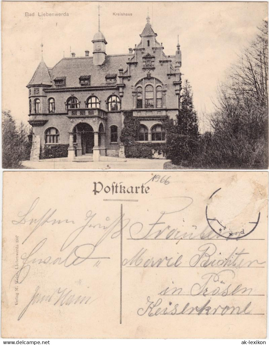 Ansichtskarte Bad Liebenwerda Partie Am Kreishaus 1907  - Bad Liebenwerda
