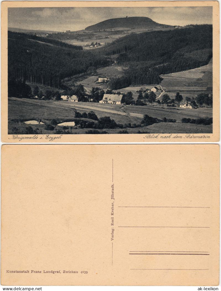 Ansichtskarte Königswalde (Erzgebirge) Blick Auf Die Stad 1930  - Königswalde